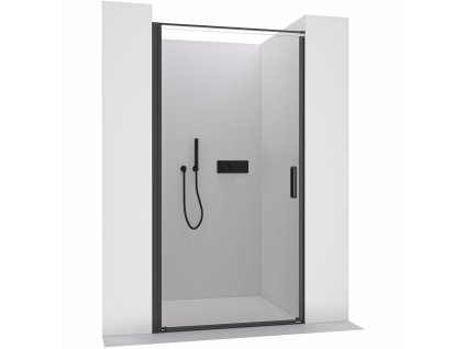 CERANO - Sprchové otočné dveře Porte L/P - 8 mm - černá matná, transparentní sklo - 80x195 cm - ROZBALENO