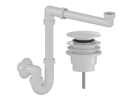 CERANO - Sifon umyvadlový/nábytkový, místošetřící - 5/4" - DN32/250-700 mm - s výpustí click-clack - univerzální - plast - bílá lesklá