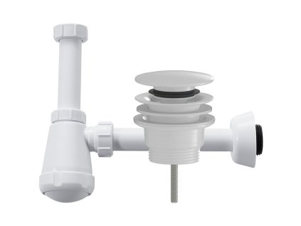 CERANO - Sifon umyvadlový - plast - DN32-50/250 mm - s výpustí click-clack - univerzální - plast - bílá lesklá