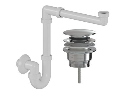 CERANO - Sifon umyvadlový/nábytkový, místošetřící - 5/4" - DN32/250-700 mm - bílá s výpustí click-clack - univerzální - plast - chrom