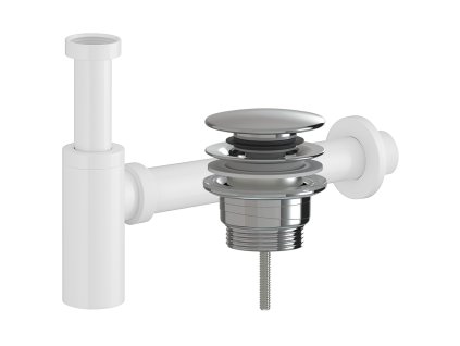 CERANO - Sifon umyvadlový - 5/4" - DN40/300mm - bílá lesklá s výpustí click-clack - univerzální - plast - chrom