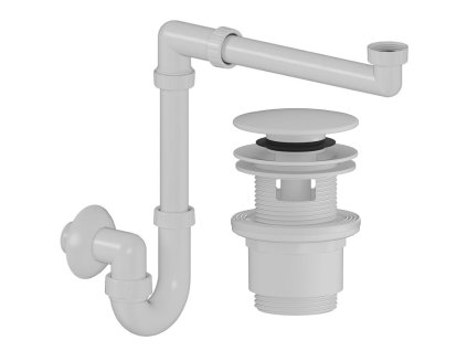 CERANO - Sifon umyvadlový/nábytkový, místošetřící - DN32/250-700 mm - s výpustí click-clack s přepadem - plast - 35/50mm - bílá matná