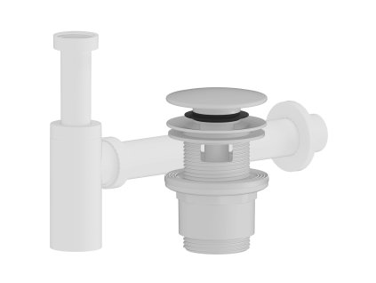 CERANO - Sifon umyvadlový - plast - DN40/300 mm - s výpustí click-clack s přepadem - plast - 35/50mm - bílá matná