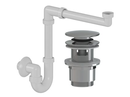 CERANO - Sifon umyvadlový/nábytkový, místošetřící - 5/4" - DN32/250-700 mm - bílá s výpustí click-clack s přepadem - plast - 35/50mm - chrom