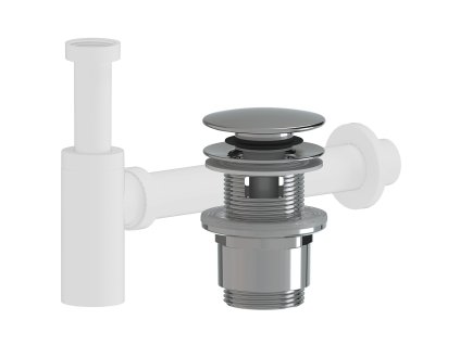 CERANO - Sifon umyvadlový - 5/4" - DN40/300 mm - bílá matná s výpustí click-clack s přepadem - plast - 35/50mm - chrom