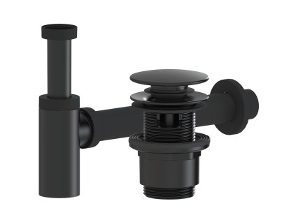 CERANO - Sifon umyvadlový - 5/4" - DN40/300mm - s výpustí click-clack s přepadem - plast - 35/50mm - černá matná