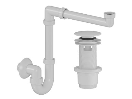 CERANO - Sifon umyvadlový/nábytkový, místošetřící - 5/4" - DN32/250-700 mm - s výpustí click-clack s přepadem - plast - 67/82mm - bílá matná