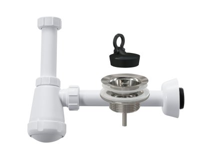 CERANO - Sifon umyvadlový - plast - DN32-50/250 mm - bílá lesklá s výpustí 5/4" - nerez