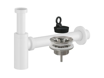 CERANO - Sifon umyvadlový - plast - DN40/300mm - bílá lesklá s výpustí 5/4" - nerez