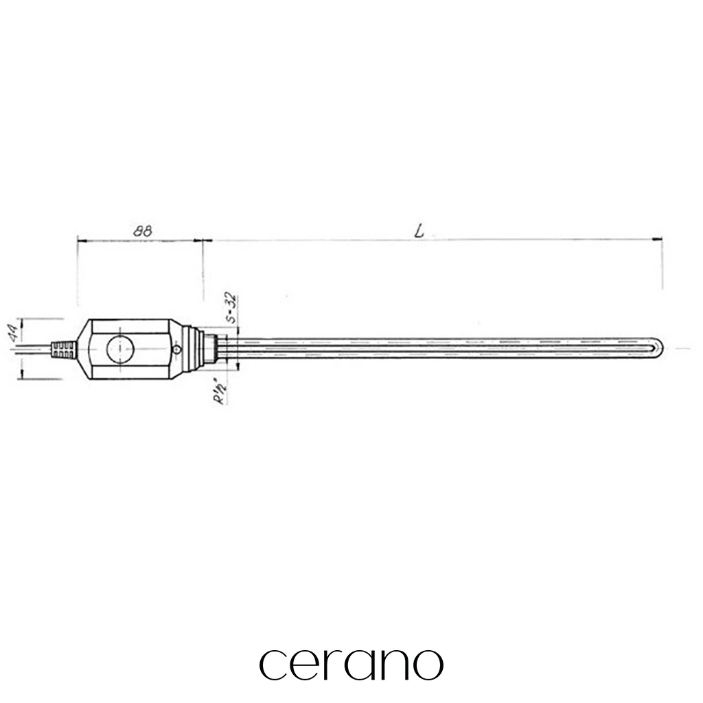CERANO - Elektrická topná tyč s termostatem 300W - bílá lesklá