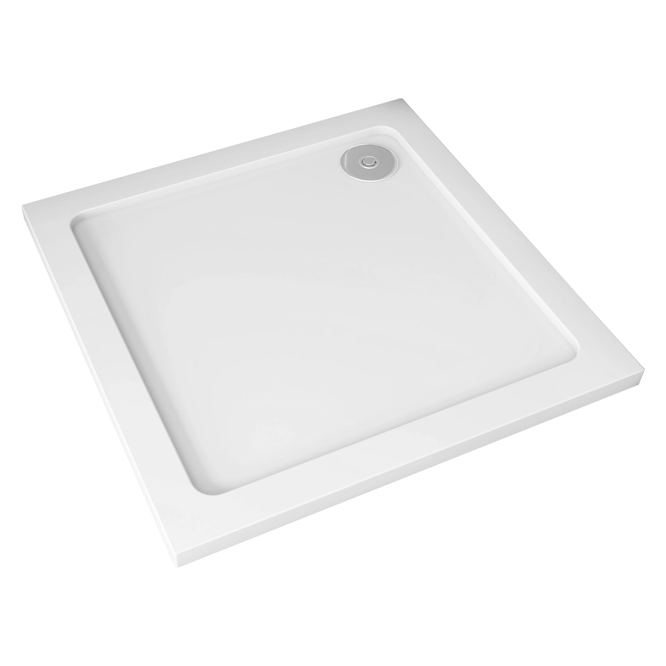 CERANO - Sprchová vanička z litého mramoru čtvercová Piato - bílá matná - 76x76x3 cm