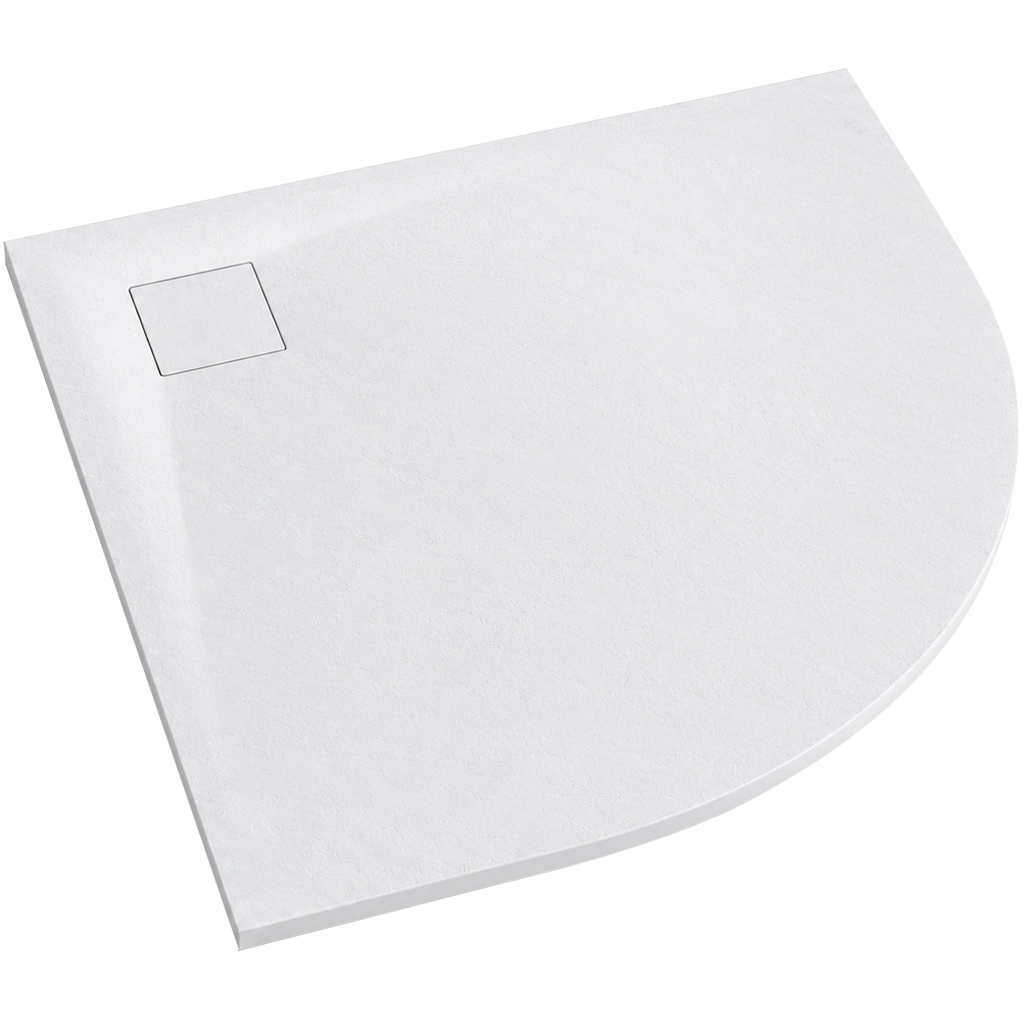 CERANO Sprchová vanička čtvrtkruhová Quarto - SMC/minerální kompozit - strukturovaná bílá matná - 90x90x3 cm