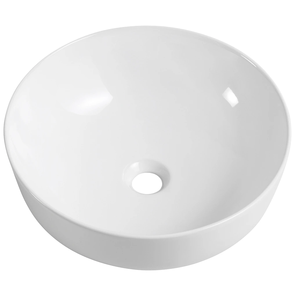 CERANO - Umyvadlo keramické Marcello - na desku - bílá lesklá - Ø 42 cm