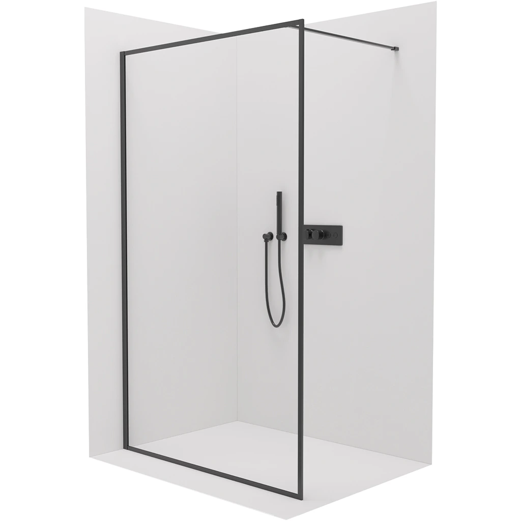 CERANO - Sprchová zástěna Walk-in Moreli L/P - 8 mm - černá matná, transparentní sklo - 100x200 cm