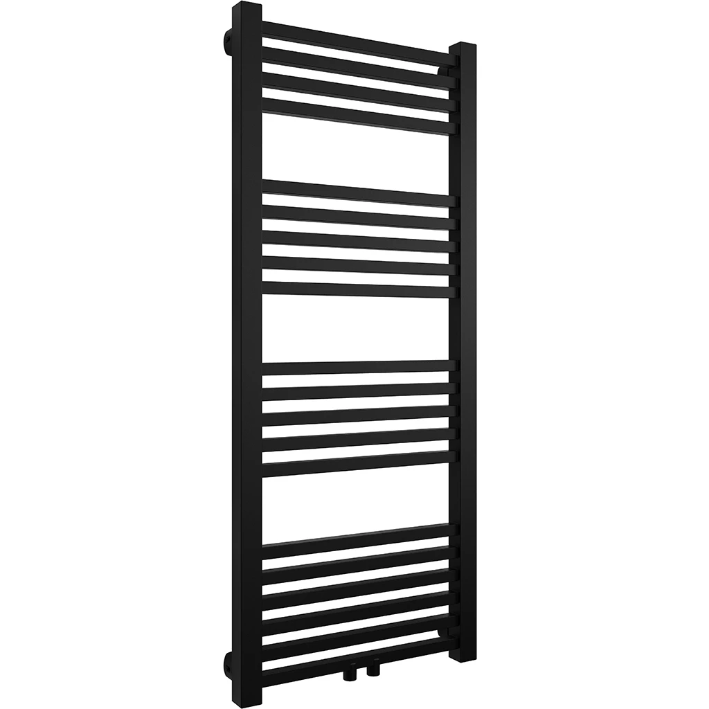 CERANO - Koupelnový radiátor Franko - středové připojení 50mm - 392W - černá matná - 1200x500 mm