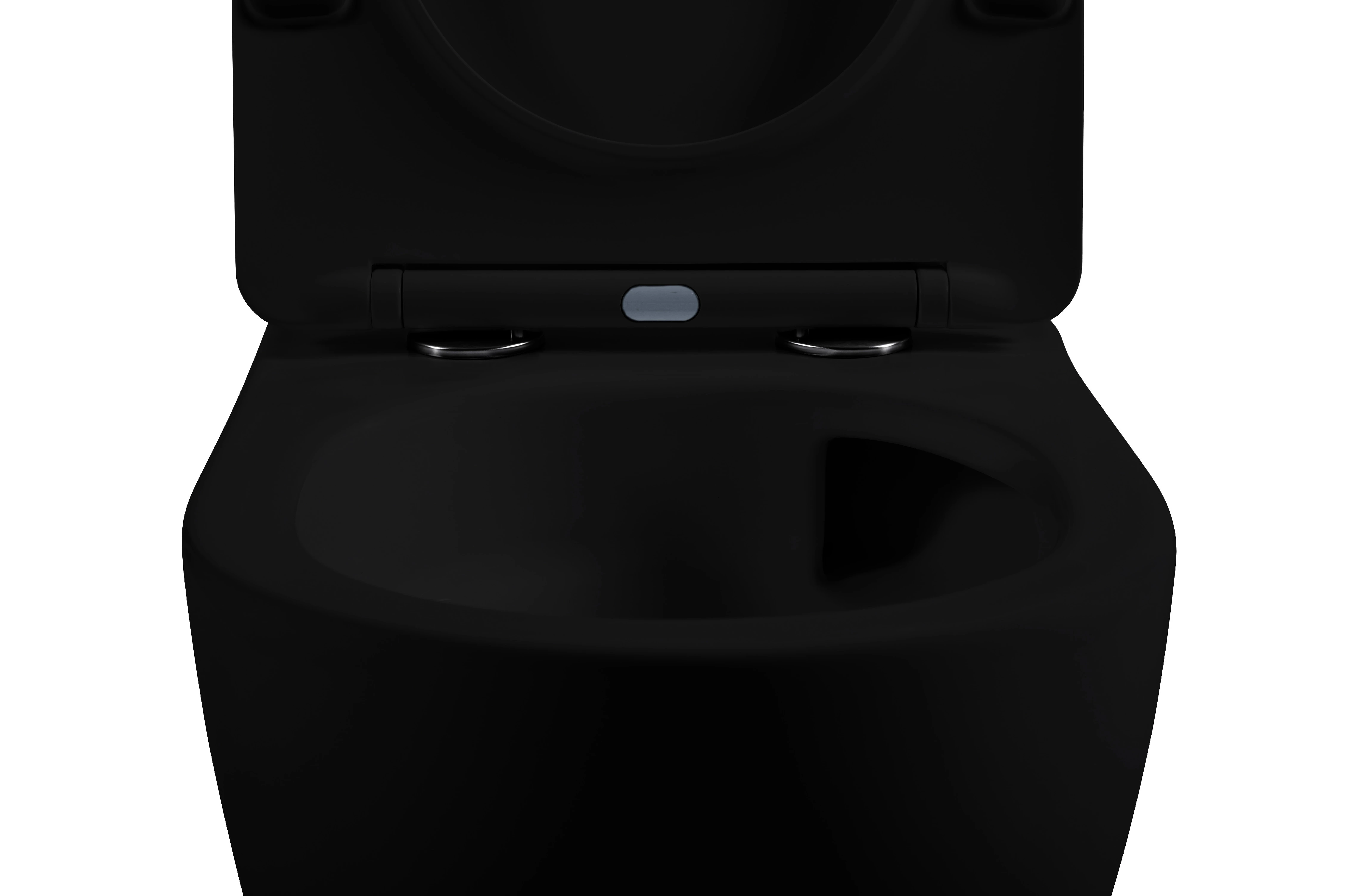 CERANO - WC závěsné Cesso, Vortex + Slim/UF sedátko - černá matná - 49x36 cm