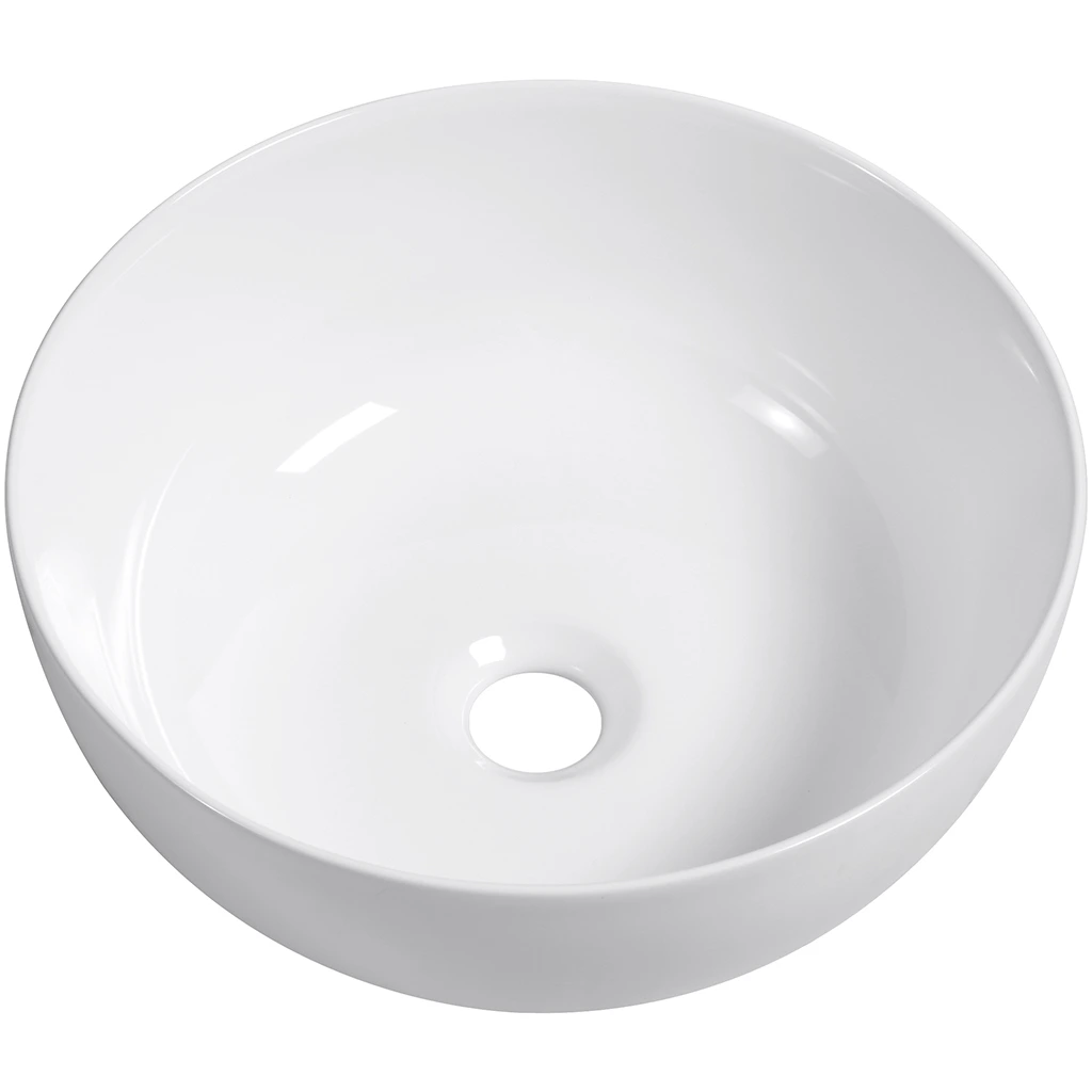 CERANO - Umyvadlo keramické Elio - na desku - bílá lesklá - Ø 36 cm