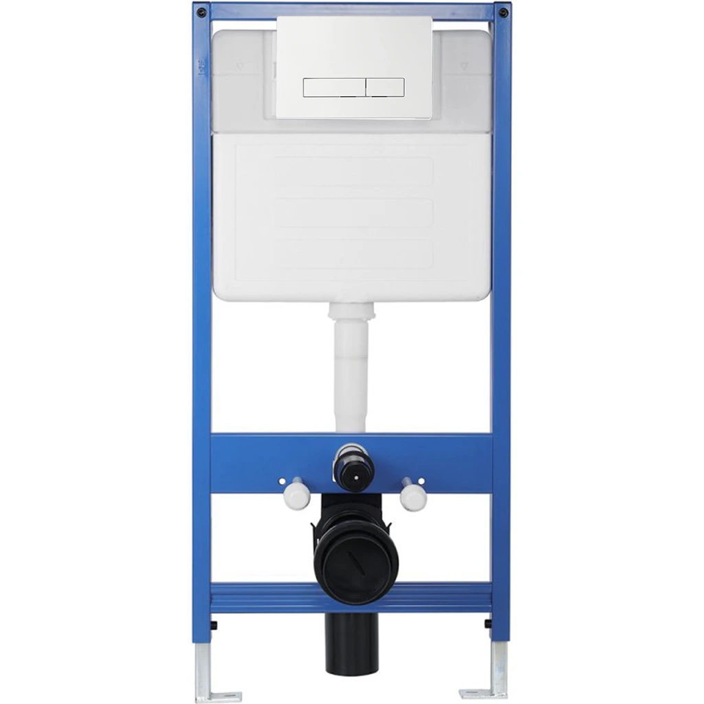 CERANO - Kompletní podomítkový WC set Lite/Cesso - bílá matná - WC tlačítko Slim, bílé - předstěnová instalace/sádrokarton - 49x36 cm