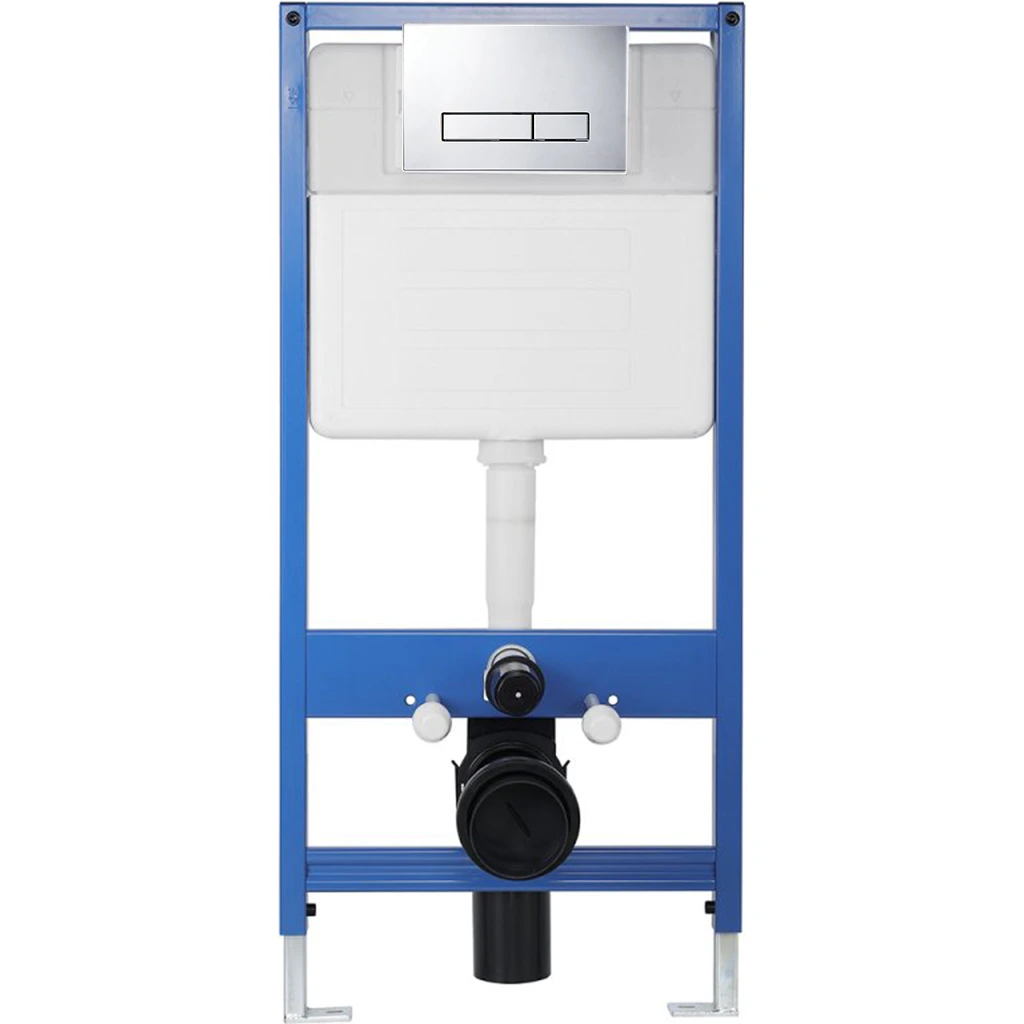 CERANO - Kompletní podomítkový WC set Lite/Cesso - bílá matná - WC tlačítko Slim, chrom - předstěnová instalace/sádrokarton - 49x36 cm