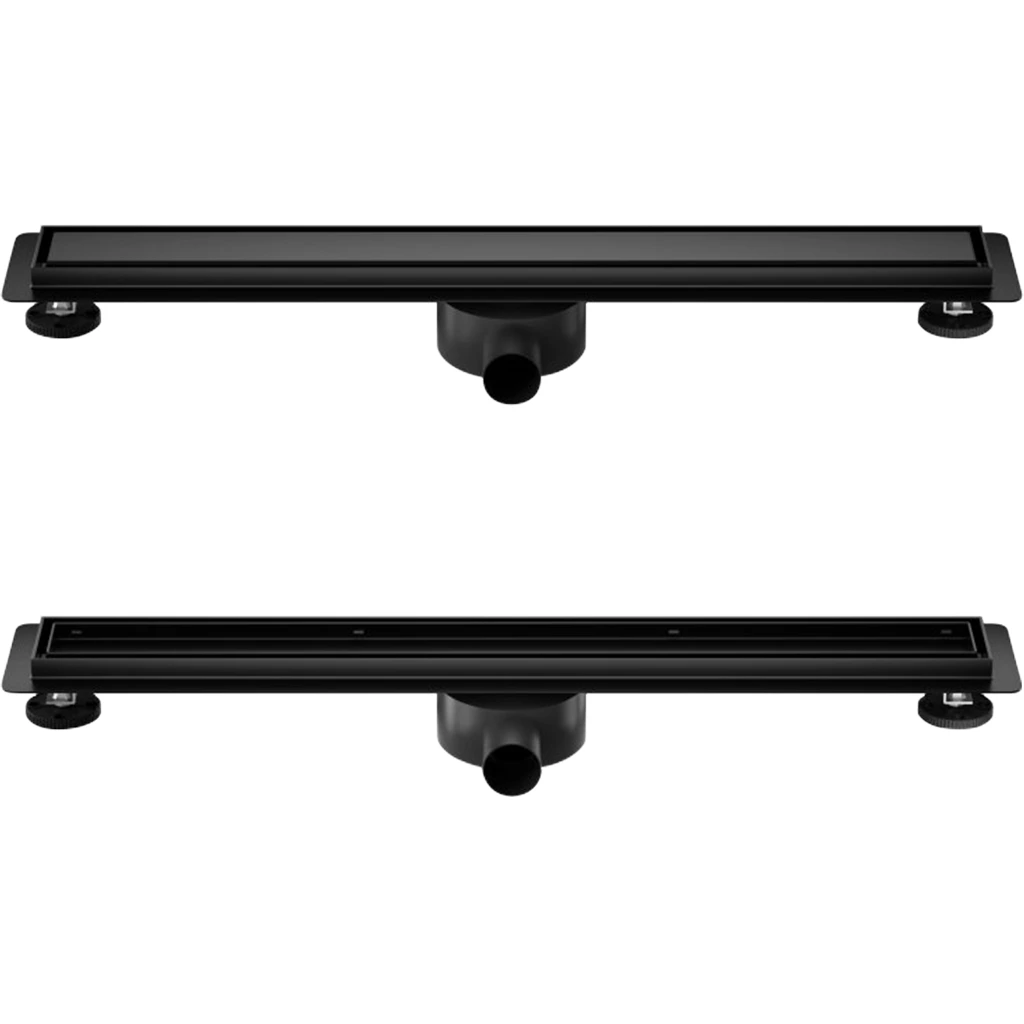 CERANO - Sprchový odtokový žlab, sifon otočný 360° - design 2v1 - nerez - DN40 - černá matná - 124 cm