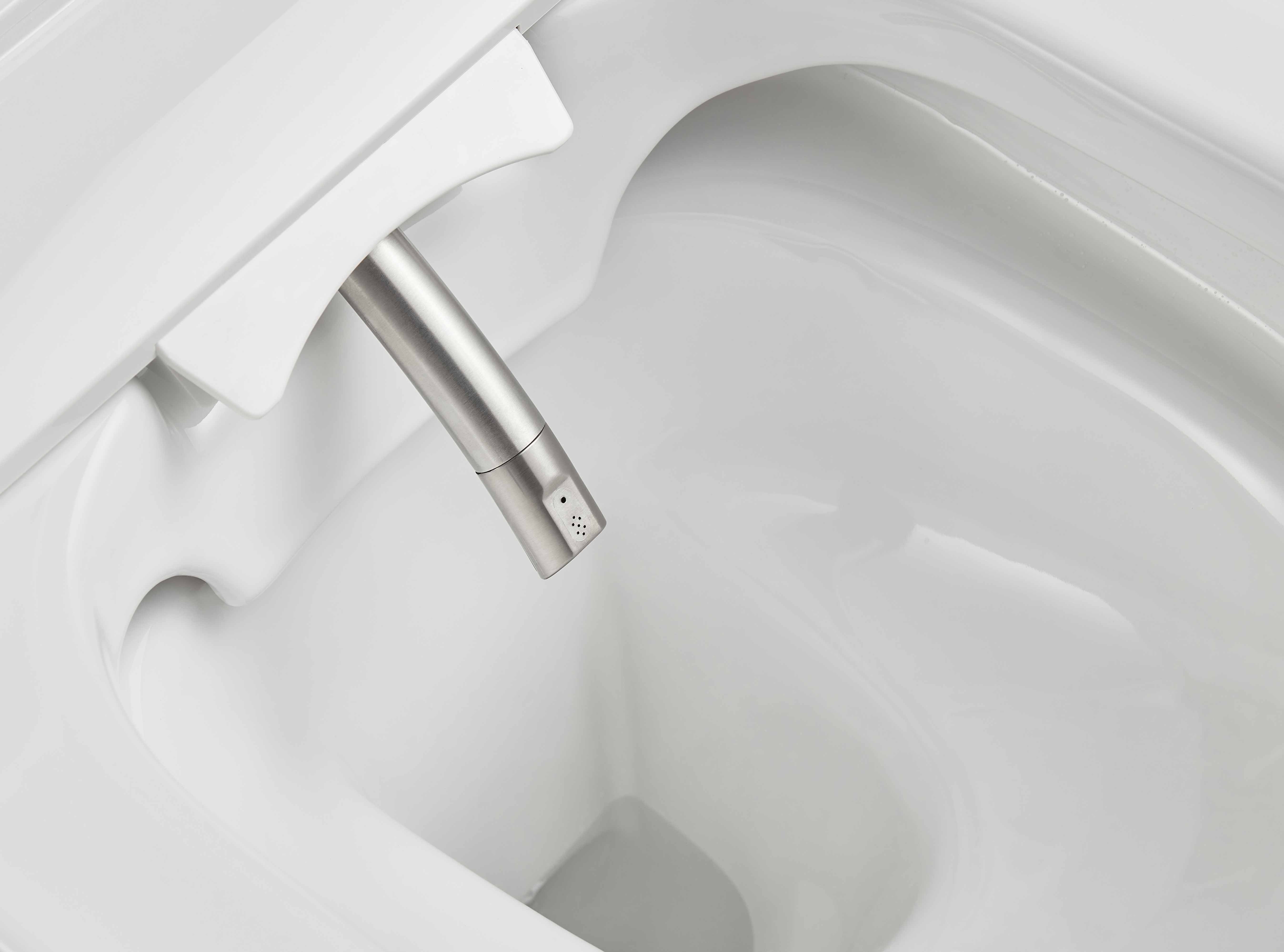 CERANO - WC závěsné s integrovaným elektronickým bidetem Cronus Pro, Vortex Rimless 180° + UF sedátko - bílá lesklá - 59,3x38,4 cm