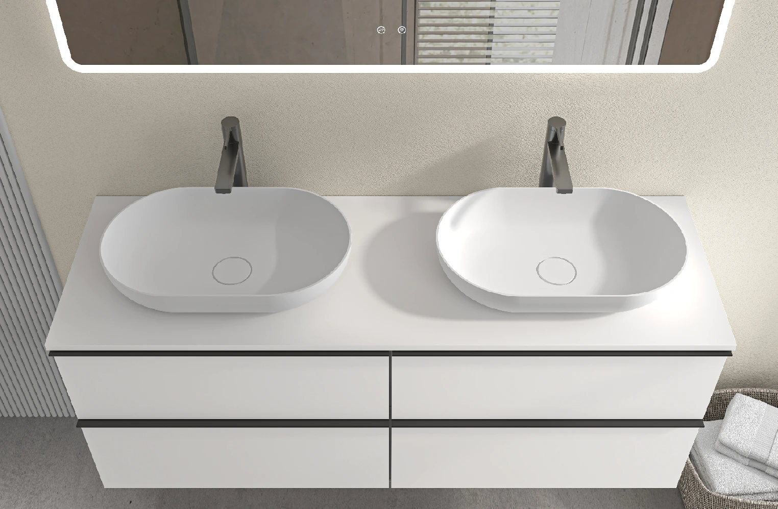 CERANO - Koupelnová skříňka pod umyvadlo Velora - bílá matná - 120x49,8x45,2 cm