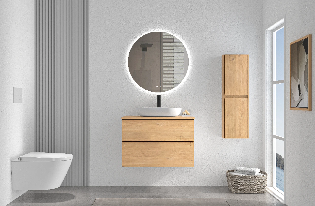 CERANO - Koupelnová skříňka pod umyvadlo Velora - dub medový - 70x49,8x46 cm