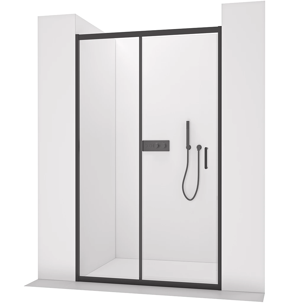 CERANO - Sprchové posuvné dveře Orlano L/P - 5 mm - černá matná, transparentní sklo - 130x195 cm
