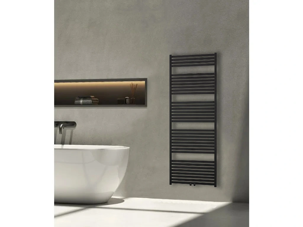 CERANO - Koupelnový radiátorový set Vincenzo - kombinované vytápění, wifi tyč - boční jednobodové připojení - 600W - černá matná - 1690x600 mm