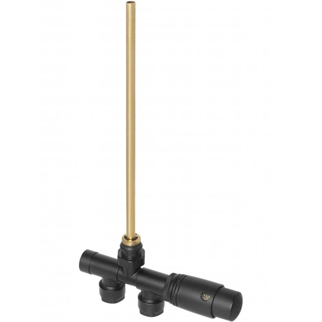 CERANO - Koupelnový radiátorový set Antonio - kombinované vytápění, termo tyč - boční jednobodové připojení - 300W - černá matná - 860x550 mm