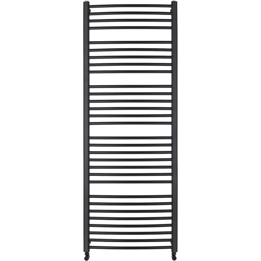 CERANO - Koupelnový radiátorový set Stefano - kombinované vytápění, termo tyč - boční jednobodové připojení - 900W - černá matná - 1710x650 mm