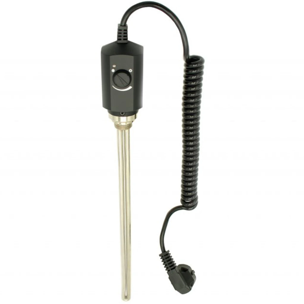 CERANO - Koupelnový radiátorový set Stefano - kombinované vytápění, termo tyč - boční jednobodové připojení - 900W - černá matná - 1710x650 mm