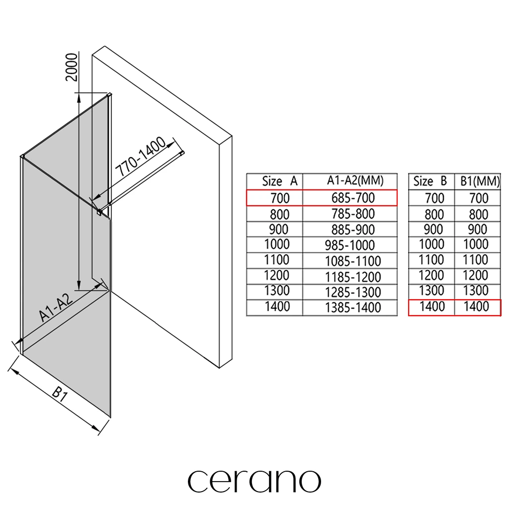 CERANO - Sprchová zástěna Walk-in Onyx Corner Round L/P - 8 mm - kulatá vzpěra - černá matná, grafitové sklo - 70x140x200 cm