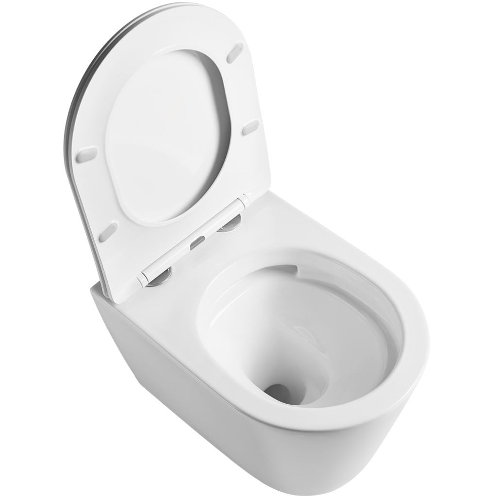 CERANO - WC závěsné Hugo, Vortex + Slim/UF sedátko - bílá lesklá - 53,5x36 cm