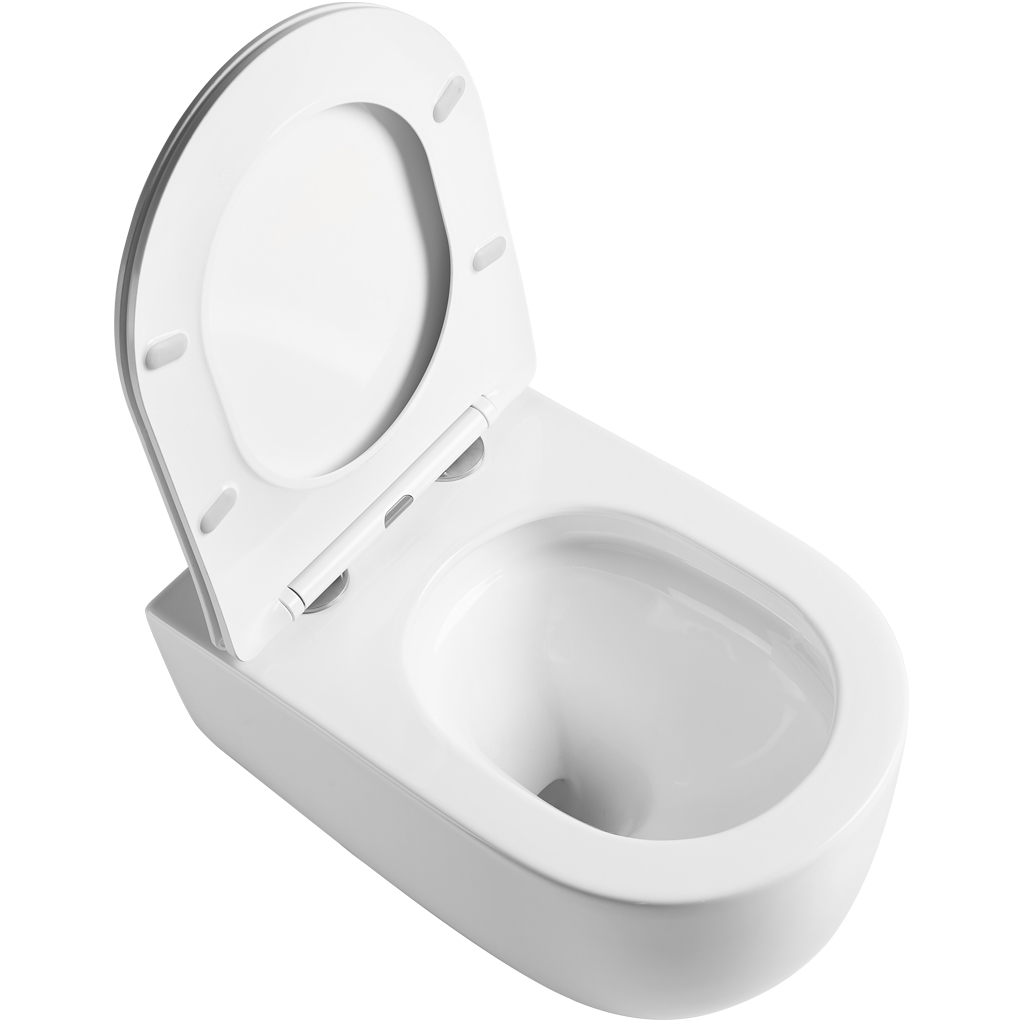 CERANO - WC závěsné Felci, Vortex + Slim/UF sedátko - bílá lesklá - 55,5x36 cm