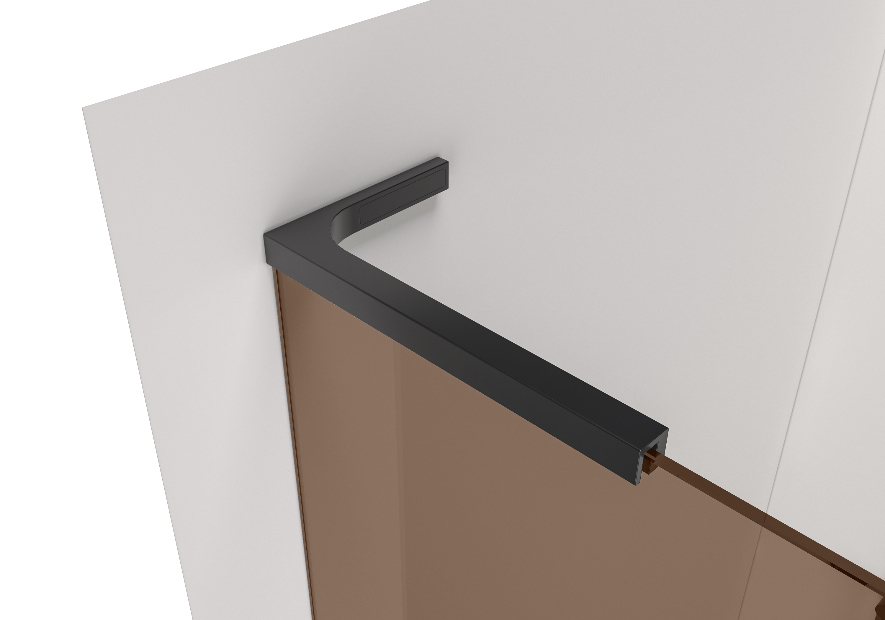 CERANO - Sprchová zástěna Walk-in Onyx L-levá vzpěra - 8 mm - černá matná, bronzové sklo - 60x200 cm