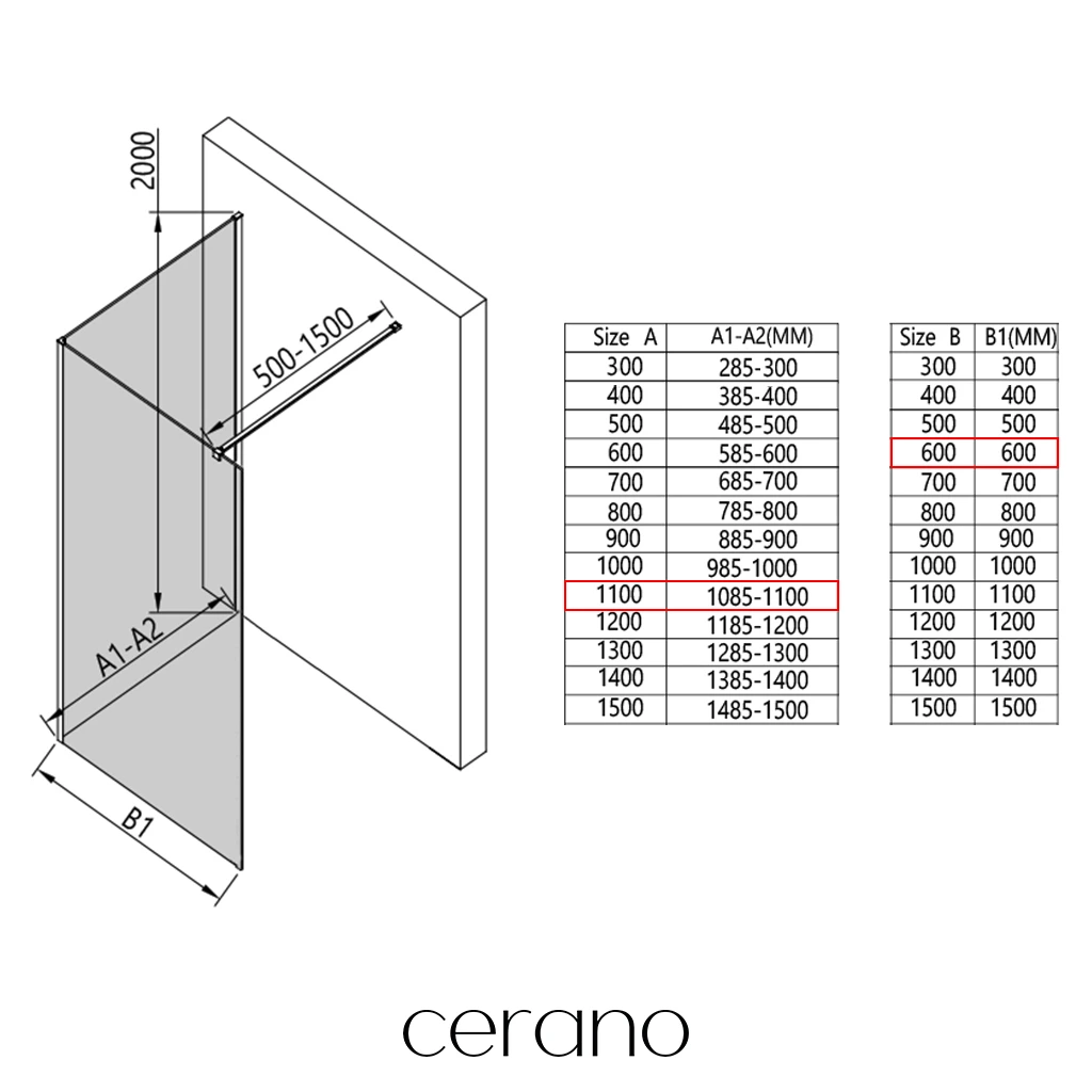 CERANO - Sprchová zástěna Walk-in Onyx Corner Cube L/P - 8 mm - hranatá vzpěra - chrom, bronzové sklo - 110x60x200 cm