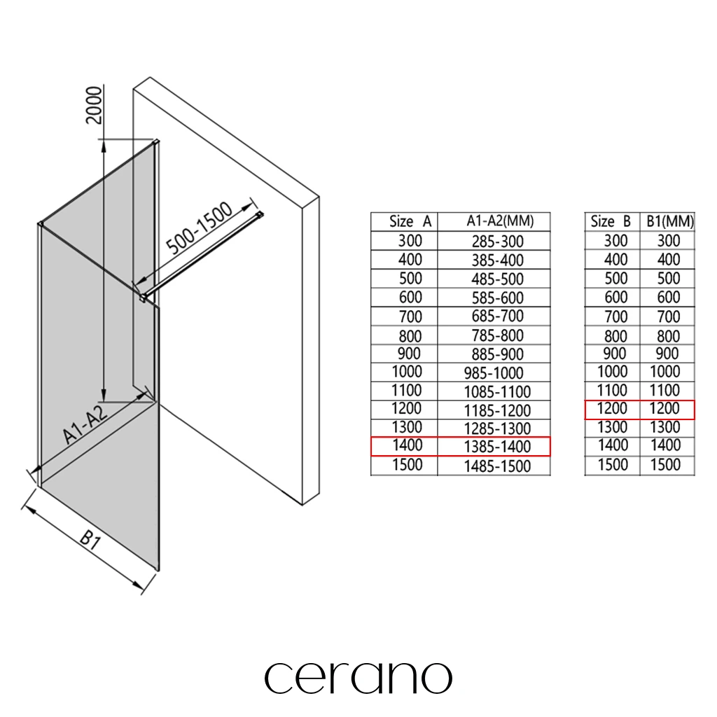 CERANO - Sprchová zástěna Walk-in Onyx Corner Cube L/P - 8 mm - hranatá vzpěra - chrom, bronzové sklo - 140x120x200 cm