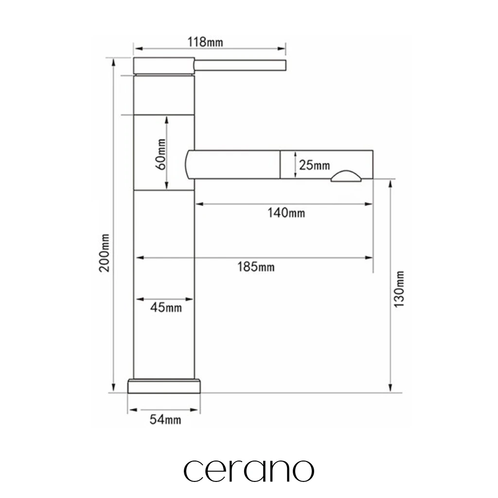 CERANO - WC set kombi s umývátkem Hygisink, Rimless + UF sedátko - spodní/zadní odpad - bílá lesklá + baterie Tiziana nízká - černá matná - 71,5x36 cm