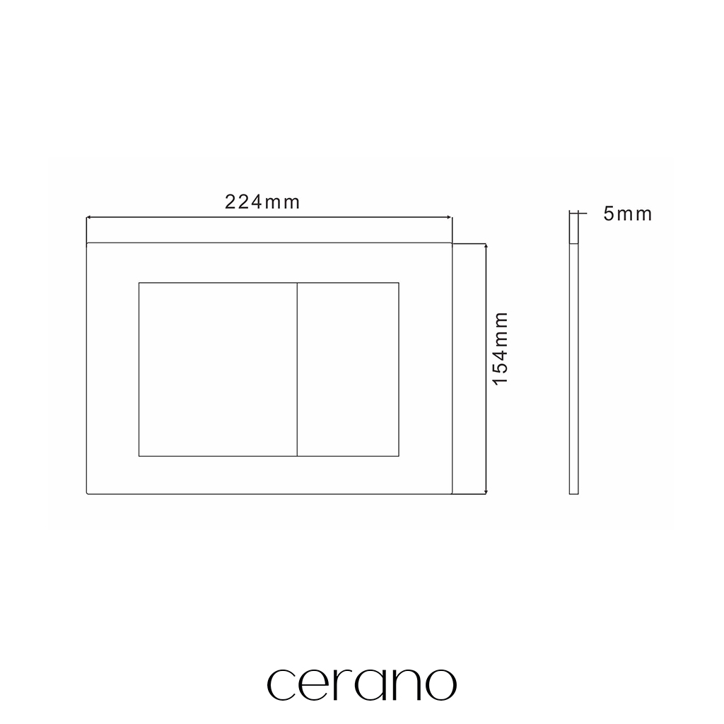 CERANO - Podomítkový WC set Cesso - černá matná - tlačítko Prime/Maxio, černé - závěsné - nízký modul - předstěnová instalace/sádrokarton - 49x36 cm