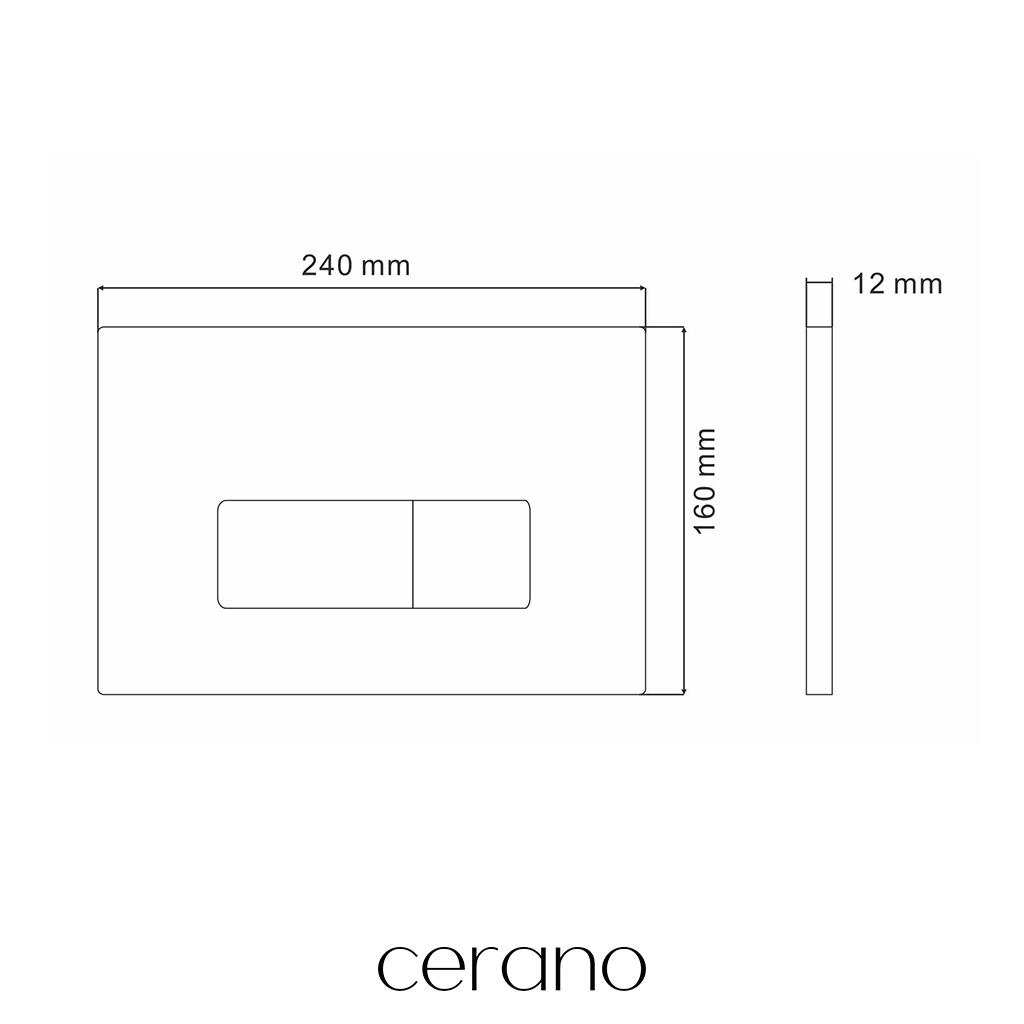 CERANO - Podomítkový WC set Cesso - černá matná - tlačítko Prime/Modulo, černé - závěsné - nízký modul - předstěnová instalace/sádrokarton - 49x36 cm