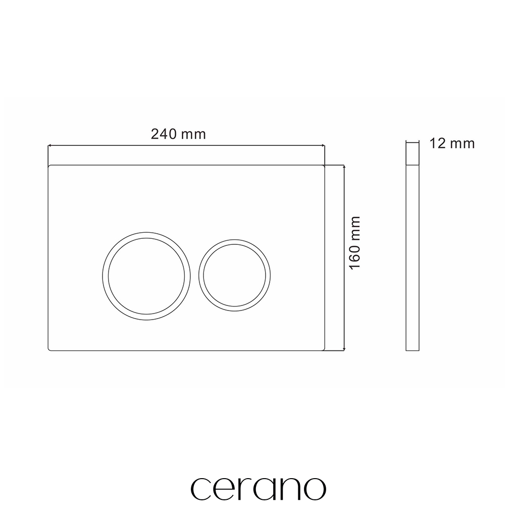 CERANO - Podomítkový WC set Cesso - černá matná - tlačítko Prime/Dualo, bílé - závěsné - předstěnová instalace/sádrokarton - 49x36 cm
