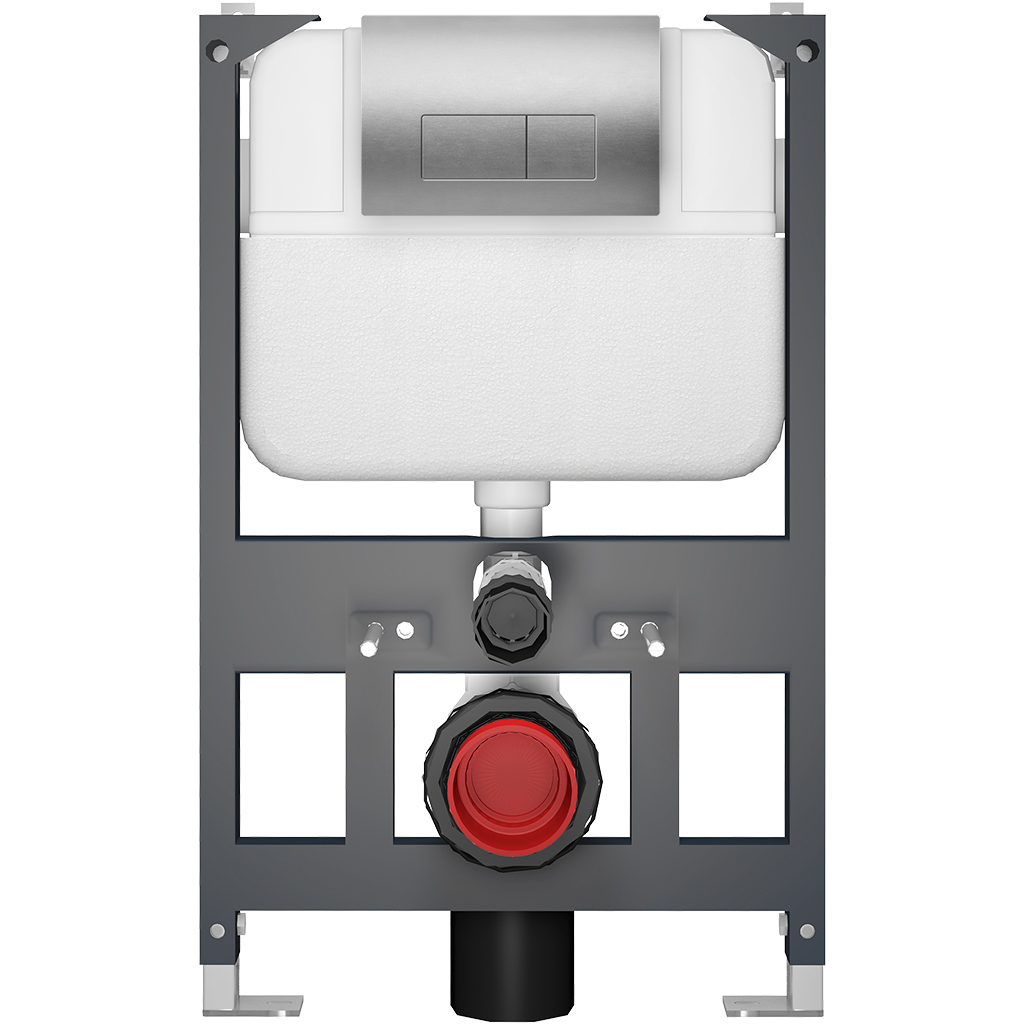 CERANO - Podomítkový WC set Cesso - černá matná - tlačítko Prime/Modulo, stříbrné - závěsné - nízký modul - předstěnová instalace/sádrokarton - 49x36 cm