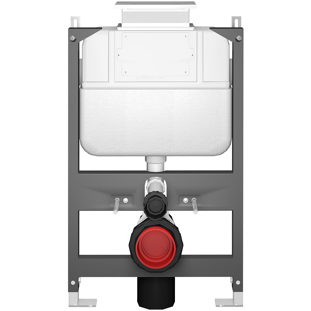 CERANO - Závěsné WC s bidetem Cronus Standard - bílá lesklá - tlačítko Prime/Dualo, stříbrné - ovládání shora - předstěnová instalace/sádrokarton - 59,3x38,4 cm