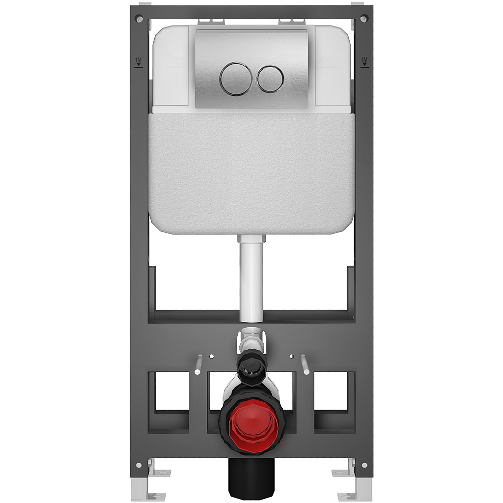 CERANO - Závěsné WC s bidetem Cronus Standard - bílá lesklá - tlačítko Prime/Dualo, stříbrné - volně stojící - předstěnová instalace/sádrokarton - 59,3x38,4 cm