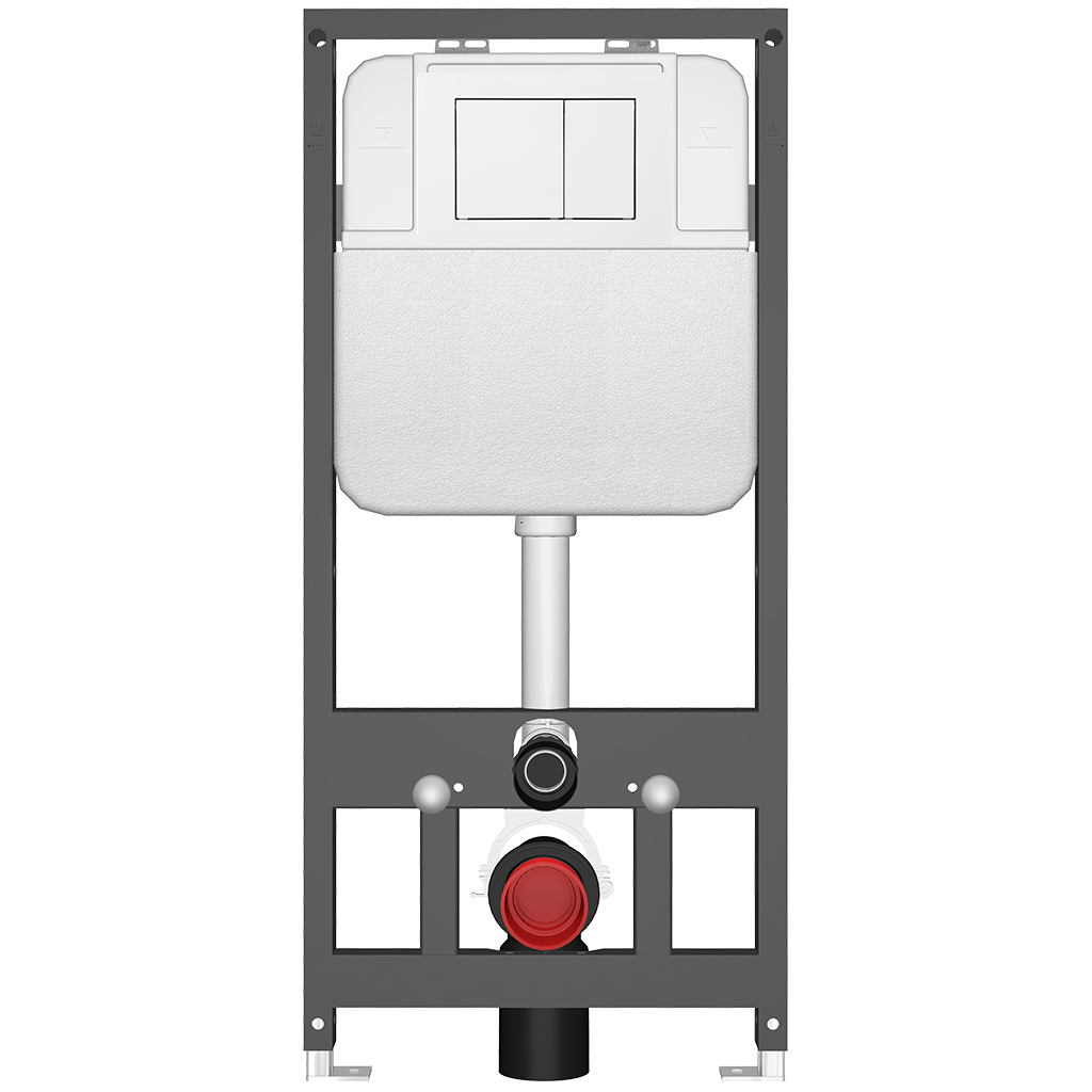 CERANO - Závěsné WC s bidetem Cronus Standard - bílá lesklá - tlačítko Prime/Maxio, bílé - závěsné - předstěnová instalace/sádrokarton - 59,3x38,4 cm