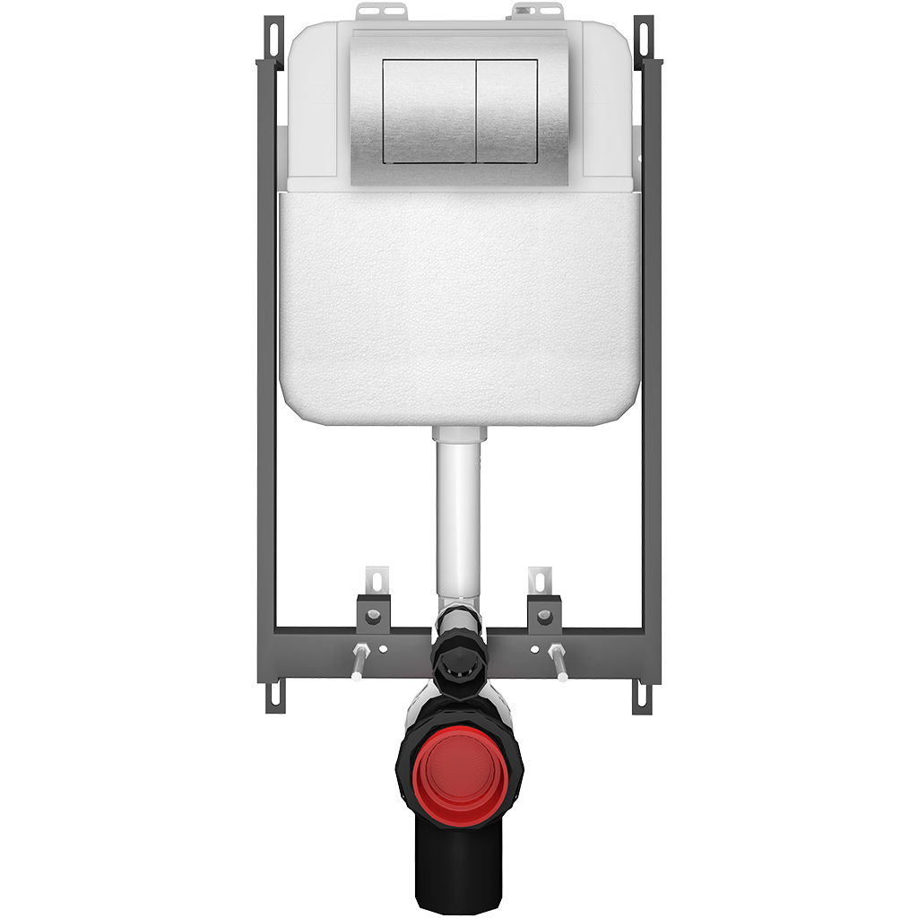 CERANO - Závěsné WC s bidetem Cronus Standard - bílá lesklá - tlačítko Prime/Maxio, stříbrné - pro zazdění - 59,3x38,4 cm