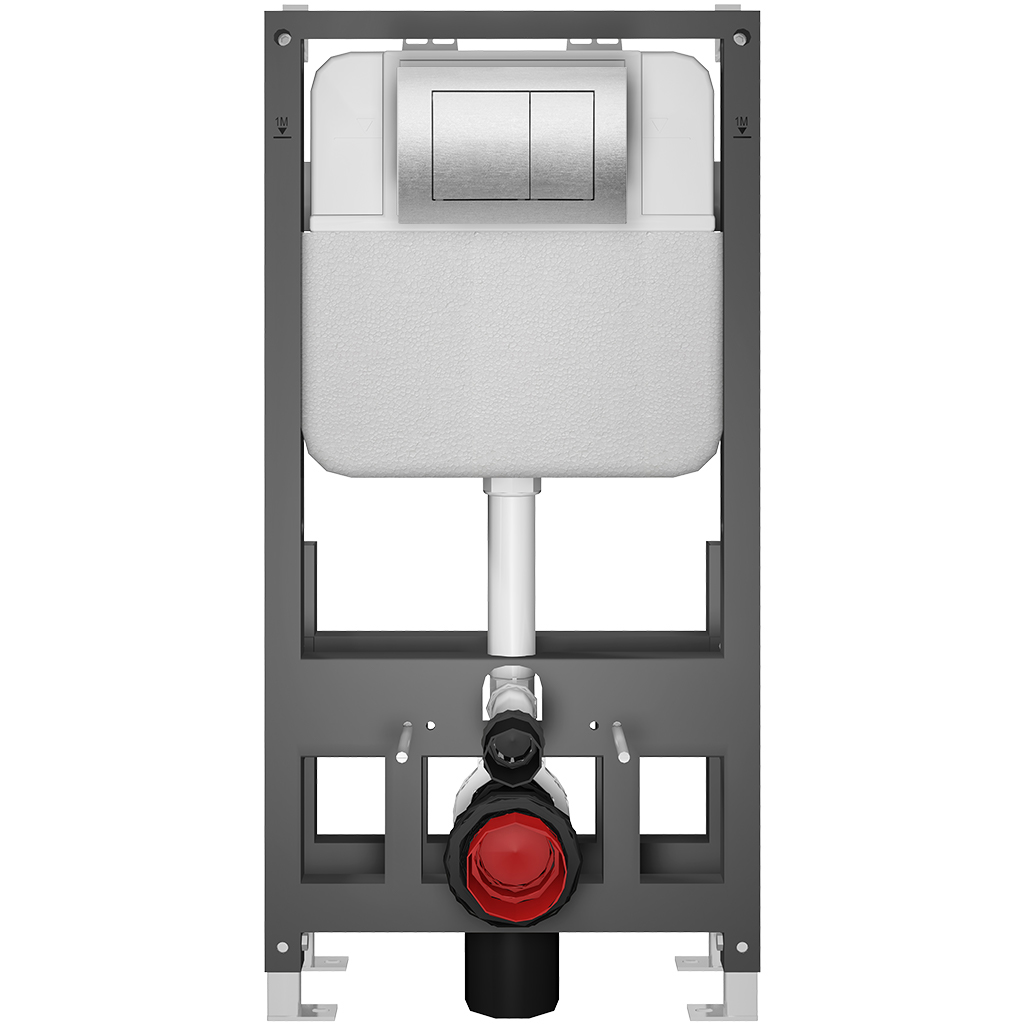 CERANO - Závěsné WC s bidetem Cronus Standard - bílá lesklá - tlačítko Prime/Maxio, stříbrné - volně stojící - předstěnová instalace/sádrokarton - 59,3x38,4 cm