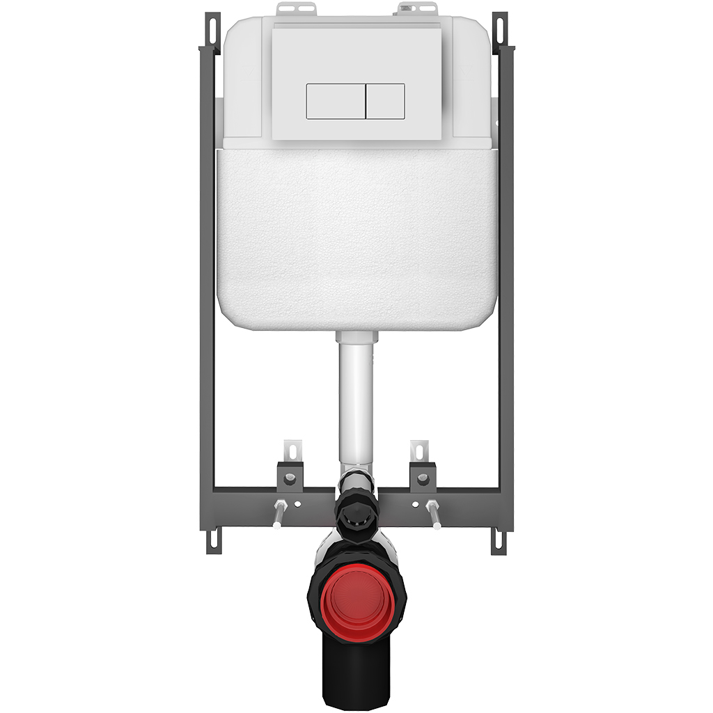 CERANO - Závěsné WC s bidetem Cronus Standard - bílá lesklá - tlačítko Prime/Modulo, bílé - pro zazdění - 59,3x38,4 cm