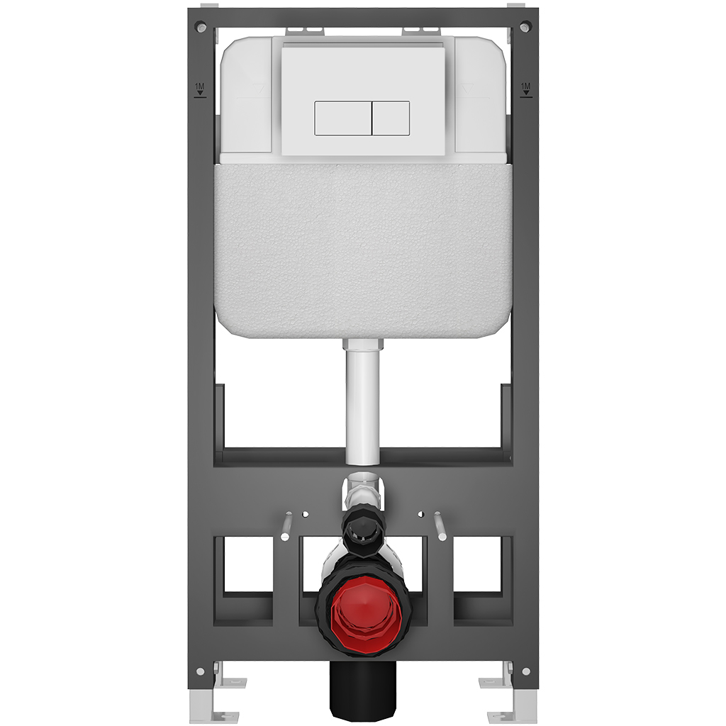CERANO - Závěsné WC s bidetem Cronus Standard - bílá lesklá - tlačítko Prime/Modulo, bílé - volně stojící - předstěnová instalace/sádrokarton - 59,3x38,4 cm